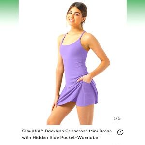 Halara cloudful crisscross purple built in pocket shorts.
